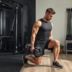 Atleta treinando em casa e academia simultaneamente